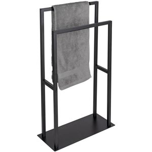 Étagère autoportante multi-usages pour salle de bain et buanderie, support à deux niveaux en métal pour sécher les serviettes, porte-serviettes - Product Image 6