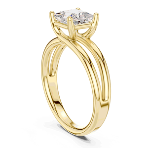2ct Princess Cut Lab Grown Diamond Solitaire Engagement <b>Ring</b> Four Prong <b>Split</b> Shank 14K 18K Solid Gold Bridal Jewelry - Product Image 5
