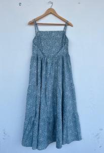 Vestido Maxi de Verano para Mujer, Estampado Floral Azul, Algodón, Estilo Y2K, Tirantes Finos, Diseño en Capas, Ropa de Playa, MOQ Bajo, Ropa de Boutique - Product Image 4