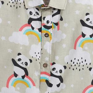 ลายหมีแพนด้าครึ่งแขนกับเสื้อพิมพ์สีรุ้ง-ครีม - Product Image 2