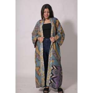 Chaqueta Kimono Vintage Kantha, Ecológica, Transpirable, de Algodón Hecho a Mano, Holgada, Estilo Varsity, para Otoño e Invierno, SR Exports - Product Image 4