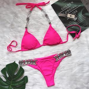 Bikini Sexy con Pedrería 2024 Mujer, Traje de Baño de Una Pieza con Brillantina y Diamantes, Cadena Metálica - Product Image 6