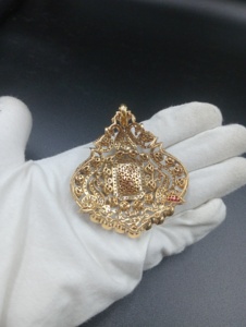 Vintage Gold Plated <b>Ruby</b> Peacock Pendant Diamond Accents Ethnic Women's Wedding Jewelry Charm Gift Silver <b>Necklace</b> - Product Image 6