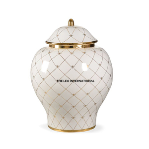 Household Art Deco Flower Ornaments Light Luxury Blue White Enamel <b>Ginger</b> <b>Jar</b> Modern Geometric Home Flower Vase Decorative - Product Image 6