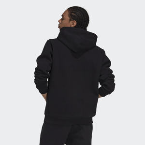 Men's <b>Black</b> Hooded Fleece <b>Sweatshirt</b> Regular Fit Solid Color Pocket Pullover Casual Autumn Knitted 100% Cotton - Product Image 2