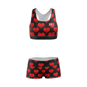 Conjunto de Yoga de 2 Piezas para Mujer, Top sin Mangas con Cuello Redondo y Pantalones Cortos, Transpirable, Spandex/Nylon, Cintura Alta Elástica, Estampado Personalizado - Product Image 5