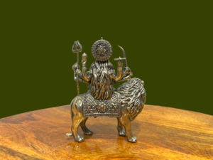 Handcrafted Brass Maa Durga <b>Statue</b> on Lion Hindu Goddess Idol Religious Home Temple Decor - Product Image 3