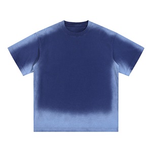Camiseta de Manga Corta para Hombre, Cuello Redondo, Color Degradado, Informal, Tejida, 100% Algodón, Corte Regular, Diseño Liso - Product Image 6