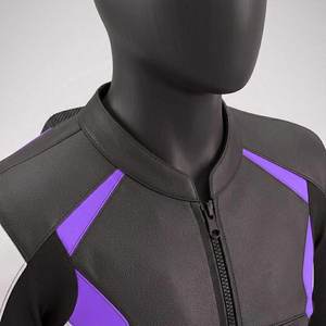 Combinaison de course moto homme manches longues noire, blanche et violette, blocs de couleur, séchage rapide, protection toutes saisons, 100% authentique et de qualité supérieure - Product Image 4