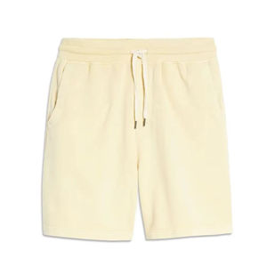 Shorts Bermuda Homme en Coton Blanc Mi-long avec Cordon de Serrage, Poches, Couleur Unie, Taille Mi-haute, Respirant, Style Tricoté - Product Image 1