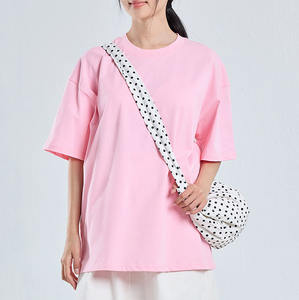 Camiseta Ajustada para Mujer, 100% Algodón, Hombros Caídos, Apliques Básicos, Tela Jersey Ecológica - Product Image 2