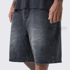 Shorts en jean pour homme, coupe slim, décontractés, été, coton extensible, streetwear, couleur foncée, usage quotidien, respirant, écologique - Product Image 6