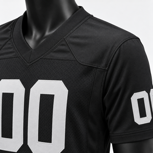 Custom Team Name American <b>Football</b> Jersey Unisex Black V Neck Short Sleeve Mesh Uniform <b>Shirt</b> 3D Embroidery Quick Dry - Product Image 6