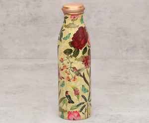 Botella de Agua de Cobre Puro con Estampado Floral y Adhesivo de Esmalte Duradero para Beber en Casa, Villa u Hotel, Unisex - Product Image 4