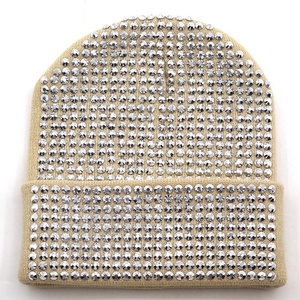 New Arrival Rhinestone Beanie <b>Hat</b> for Women Sparkly Crystal Knit Winter <b>Cap</b> Fashion Bling Beanie Low MOQ Wholesale Supplier - Product Image 4