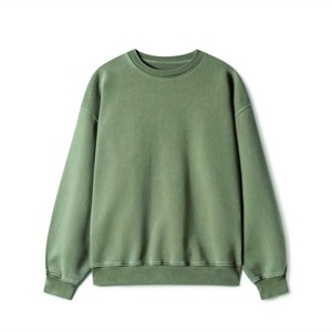 Men's Crew Neck <b>Sweatshirt</b> Regular Fit Solid Color Long Sleeve Pullover Casual Autumn Wear 100% Cotton French Terry Knitted - Product Image 6