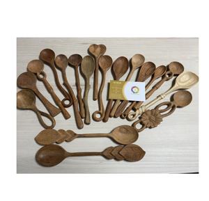 Vietnam Rustic Acacia <b>Wooden</b> Spoons Kitchen & Cooking Utensils Set 5-Piece Including Slotted & Pasta Spoon for Cooking - Product Image 4