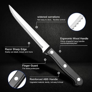Custom Handmade Eight-Piece Chef Set Stainless Steel Blades 67-Layer Straight Edge Ambidextrous <b>Sharp</b> Durable Wood Handles - Product Image 4