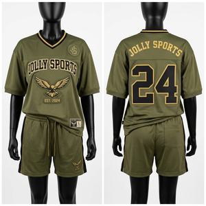 Women Football Jersey Short <b>Set</b> Breathable Polyester <b>Mesh</b> Striped Sleeves Tackle Twill Heat Press Custom Logo Women's <b>Sets</b> - Product Image 5