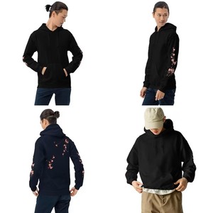 Sudadera con Capucha Unisex, Estampado Floral de Flores de Cerezo, Diseño con Bolsillo, Corte Regular, Ropa Casual de Otoño, Forro Polar, 100% Algodón - Product Image 6