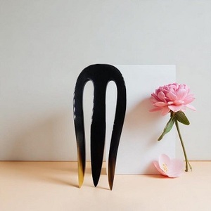 Épingles et bâtonnets décoratifs pour chignon en corne de buffle, écologiques, faits à la main, design moderne, cadeau pour la fête des mères, F S International - Product Image 4