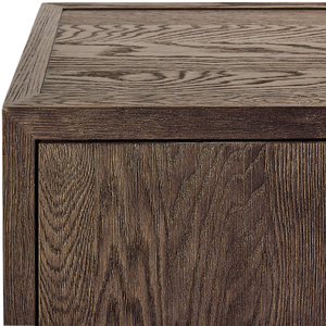 Luxury Modern <b>Sideboard</b> Cabinet Solid Teak with Natural Grain Dark Finish Four Doors Three Drawers and Gold <b>Metal</b> Handle - Product Image 3