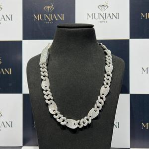 Collar Unisex Estilo Hip Hop de Plata S925, Calidad Premium, Diamantes de Laboratorio con Certificación IGI, Corte Brillante, Cadena de Eslabones - Product Image 6