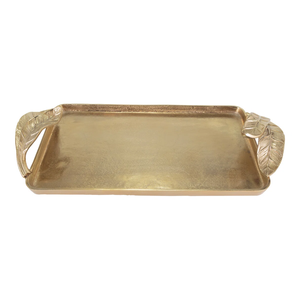 Plateau de service en métal fait main en forme de feuille, avec poignée, décoratif, pour le rangement des aliments, design personnalisé sûr et sûr pour la maison, au meilleur prix - Product Image 2