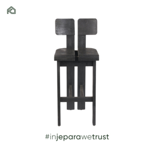 Minimalist Sungkai <b>Wood</b> Bar <b>Stool</b> with Woven Backrest-Durable High Bar <b>Stool</b> for Home Bar & Hotel Use-Mola - Product Image 2