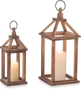 Lanterne à bougie en bois artisanale, moderne, personnalisable et écologique pour la décoration de la maison, occasions de Noël et de mariage - Product Image 1