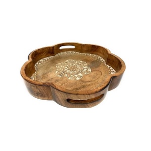 Bandeja de Madera Natural con Asas, Estilo Rústico, para Servir Desayuno, Café, Té, Comida, Bocadillos, para el Hogar o Restaurante - Product Image 6
