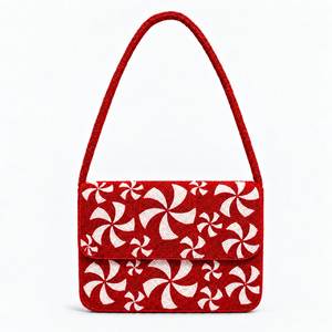 Bolso de hombro moderno con cuentas y bordado de rayas rojas para fiestas, festivales y regalos, bolso cruzado hecho a mano, bolso de mano de moda. - Product Image 2