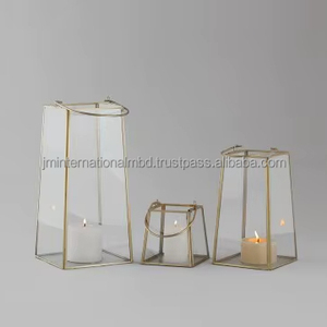 Linterna de cristal moderna, farolillos de vela, terrario, boda, decorativa, Colección Vintage, linterna de vela, linterna de Metal de tamaño mediano - Product Image 1