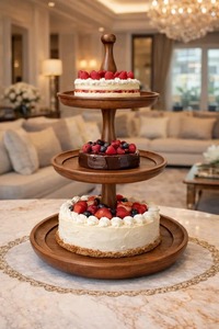 Soporte de Madera para Tartas, para Hogar y Restaurante, de Alta Calidad, Diseño Moderno, Utensilios para Tartas para Fiestas de Cumpleaños - Product Image 3