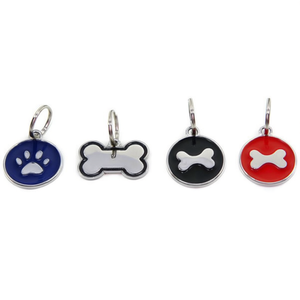 Targhetta identificativa per animali domestici Yommy, design a forma di osso e zampa in metallo, 1,8-2,8 cm, per cani e gatti - Product Image 3