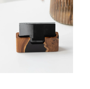 Epoxy Resin And Wood Business <b>Card</b> Holder Wood <b>Card</b> Stand Office Business Display Holder Epoxy Desk Organizer <b>Card</b> Holder - Product Image 1