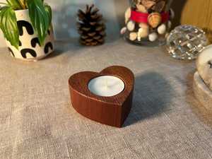 Heart shape Rustic Wooden Tealight Candle Holder Handmade Decorative Wood Block <b>Stand</b> for Home and Wedding Events - Product Image 4