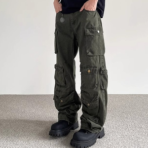 Pantalon Cargo Homme Décontracté Streetwear Haute Qualité Coton Durable Lavé avec Fermeture Éclair Style Toile – Meilleure Vente - Product Image 2