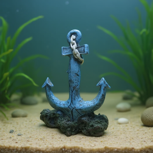 Ancla Decorativa Yommy de 11 cm, Adorno de Resina Azul para Acuario - Product Image 3