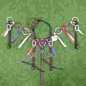 Western Headstall Breast Collar Set: Hand-<b>Tooled</b> Leather, <b>Engraved</b> Rings, Braided Fringe Detail - Product Image 6