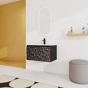 Mobile bagno sospeso da 30 pollici con lavabo in ceramica e anta con chiusura ammortizzata, kit di montaggio (KD) - Product Image 3
