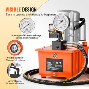 Pompa Idraulica Elettrica 750W 110V con Valvola Manuale a Singola Azione, Capacità 10000 PSI, 488 In3/8L, Pompa Idraulica ad Azionamento Elettrico - Product Image 5