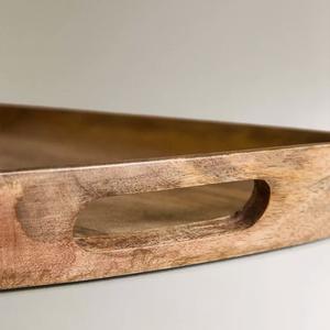 Bandeja de Servir de Madera Rústica Moderna, Bandeja de Madera Maciza para Servir Té, Café y Desayuno - Product Image 5