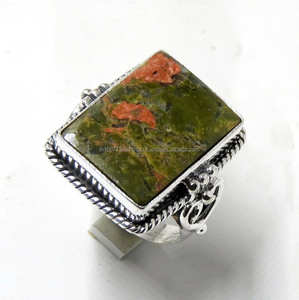 Joyería de Plata de Ley 925, anillo rectangular, anillo de cabujón, anillo de mujer, regalo para ella - Product Image 4