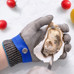Gants <span class=keywords><strong>de</strong></span> boucher en <span class=keywords><strong>maille</strong></span> métallique anti-coupure Ansi A9 316L, en acier inoxydable, pour la découpe <span class=keywords><strong>de</strong></span> viande en cuisine - Product Image 5