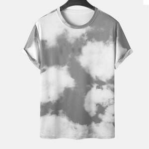 Camiseta de Algodón Tejida para Hombre, Estilo Oversize, Casual, de Verano, Manga Corta, Cuello Redondo, Suave, Transpirable, Ligera, Cómoda y Elegante, para Gimnasio - Product Image 1