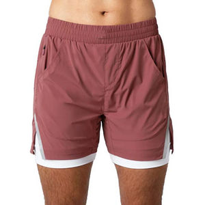 Men's Casual Sports Training Shorts Nonwoven Double <b>Layer</b> Eco-Friendly Quick Dry Yoga Running Solid Full Customization OEM - Product Image 6