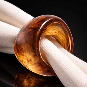 Anillo para Servilletas de Resina Ámbar, Elegante y Moderno, Juego de 6 Piezas para Mesa de Comedor, Accesorio Único para Decoración del Hogar, Recién Llegado - Product Image 1