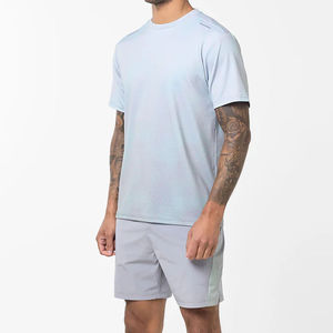 Ensemble de vêtements de sport 2 pièces en coton 100% pur de haute qualité, ensemble de jogging, t-shirt et short, ensembles respirants - Product Image 1