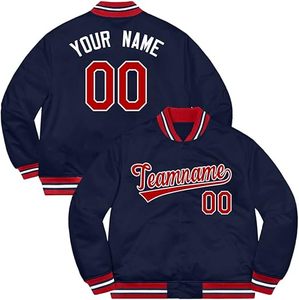Custom Men's Light Blue Varsity Jacket Personalized Name Number Silk Screen Printing Turn-down Collar Autumn Sporty Style - Product Image 3